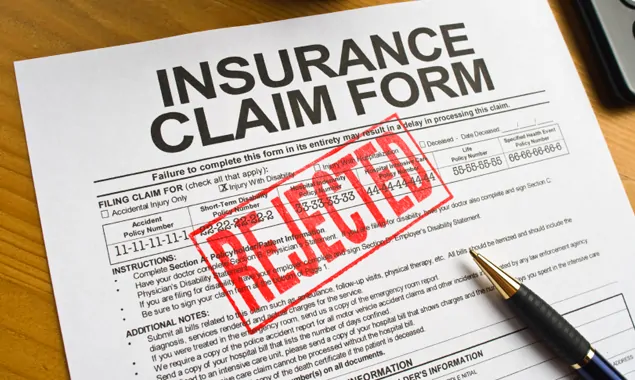 Insurance Claim Form Rejected