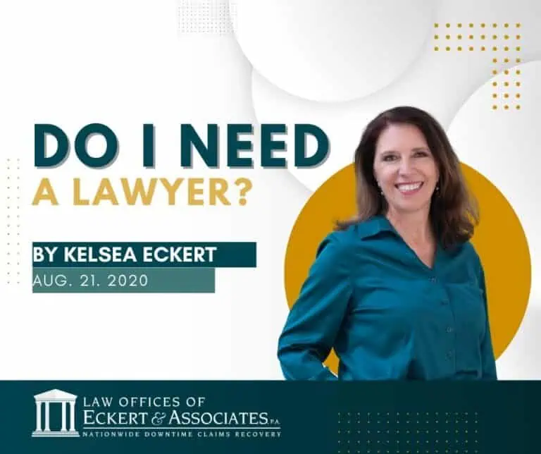 Woman smiling in a promotional image for "Do I Need a Lawyer?" by Kelsea Eckert, dated August 21, 2020, for the Law Offices of Eckert & Associates.