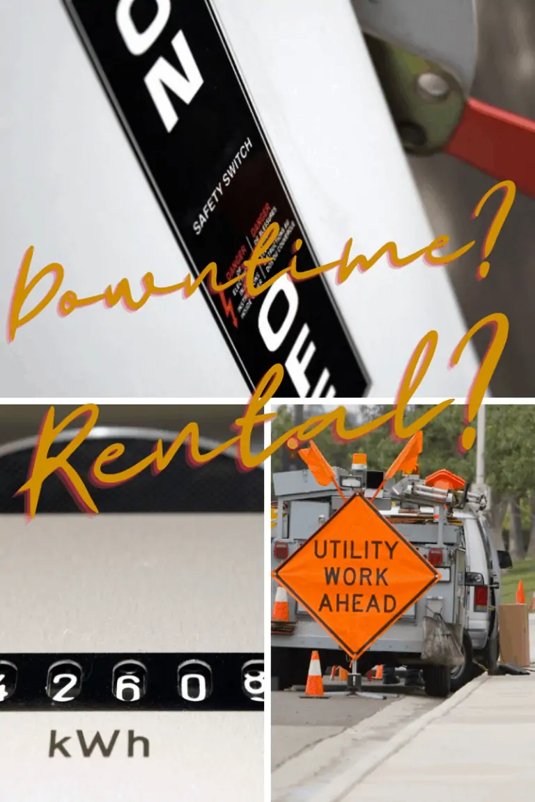 Utility truck working on the road, safety switch, Downtime? Rental? for Utility Companies