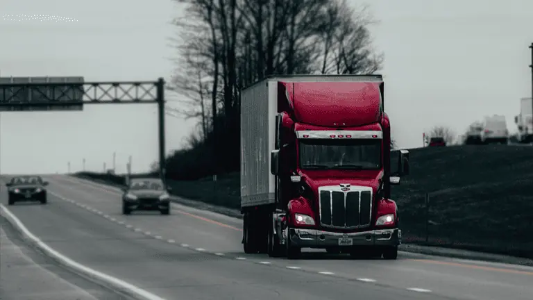 red big rig truck on highway